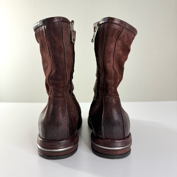 A.S.98 Traver Combat Moto Leather Mid Calf Boots Sequoia Brown Size 38 US 7.5 - Picture 6 of 10